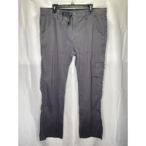 Prana Breathe Men's Grey Nylon Hiking Outdoors Cargo Adjustable Belted 38x31